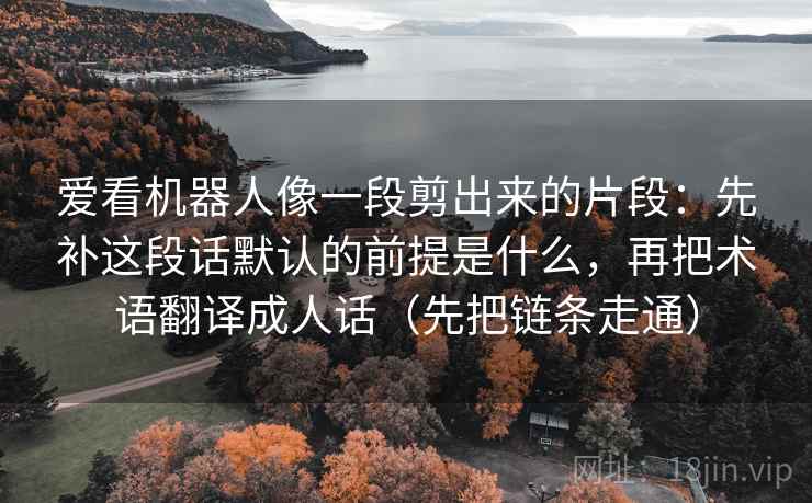 爱看机器人像一段剪出来的片段：先补这段话默认的前提是什么，再把术语翻译成人话（先把链条走通）